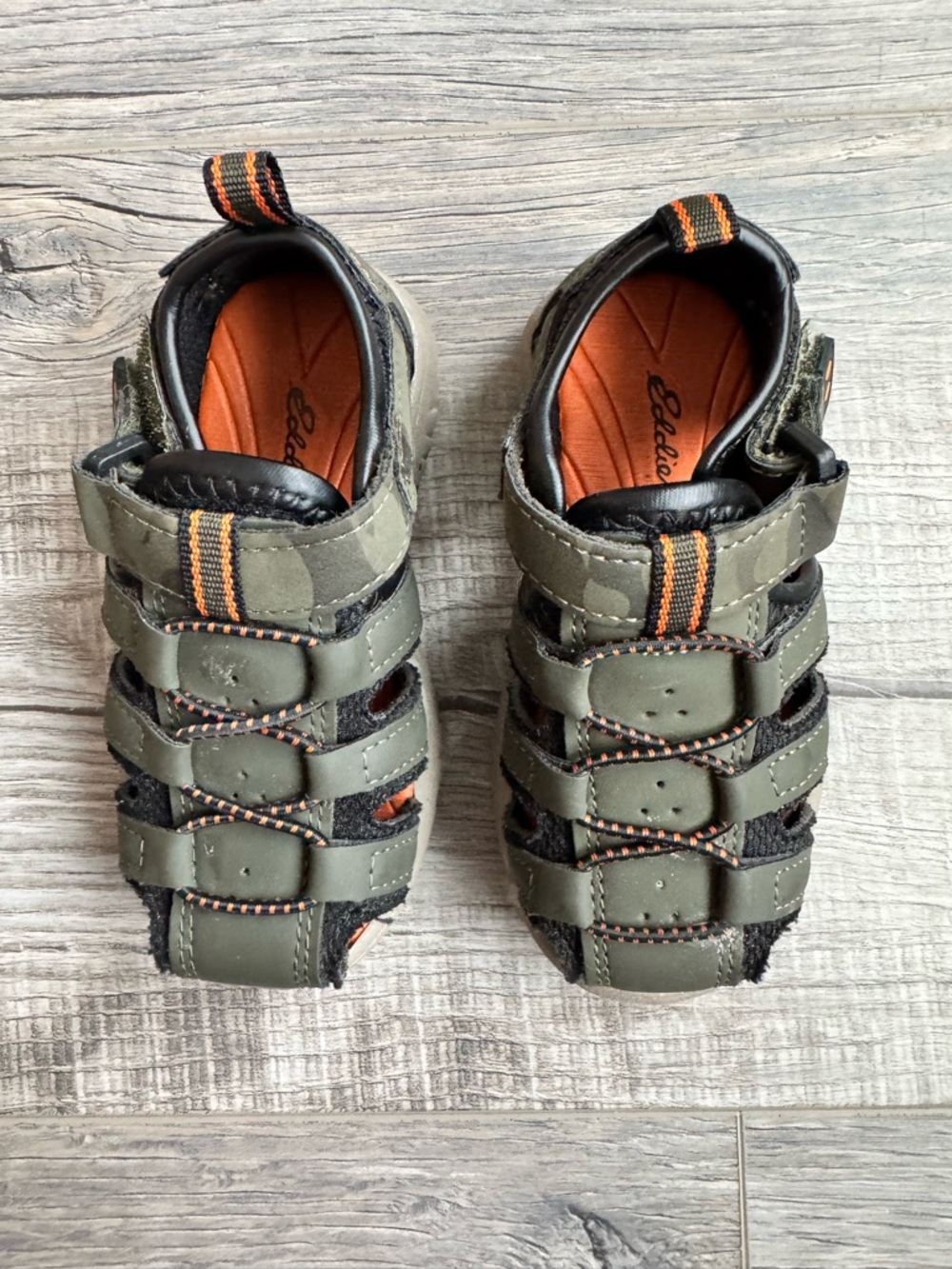 Eddie Bauer Toddler Sandals Size 6M Green Closed Toe Water Shoes Boys